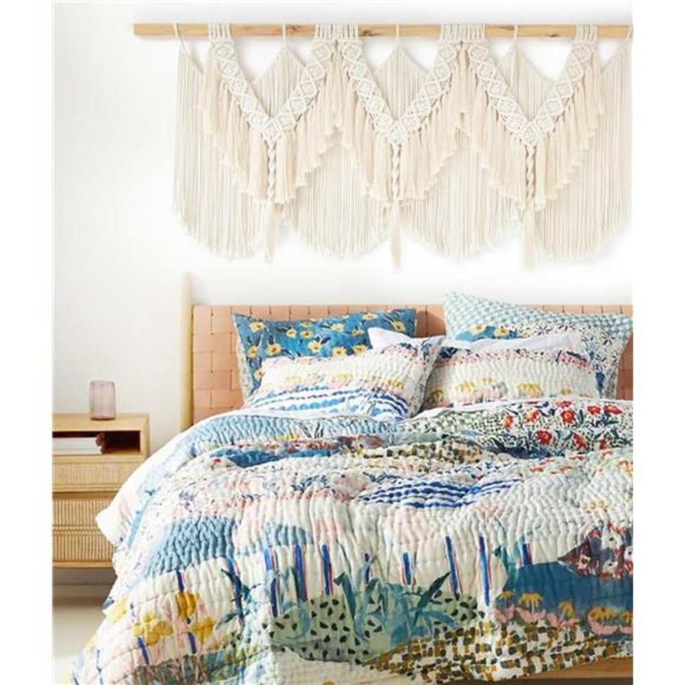 Macrame Wall Hanging Wedding Hanger Macrame Wall Decor Dorm Craftsmanship - Picture 2 of 7